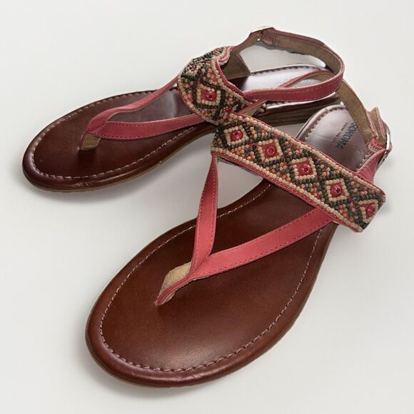 Sonoma Goods For Life‎ Wrenn Beaded Slingback Sandals Flip Flops 9 M Tan Rose - Picture 1 of 8